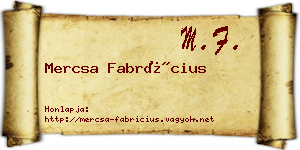 Mercsa Fabrícius névjegykártya